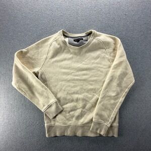 Banana Republic Mens Small Cream Raglan Crewneck Sweatshirt Ribbed Side Panels